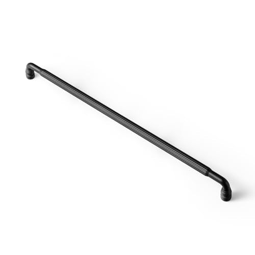 Goo-Ki Matte Black Cabinet Pulls 12 5/8 Inch Hole Centers, 6 Pack Transitional Fluted Bar Drawer Handles, Zinc Hardware for Kitchen Cupboards, Bathroom Vanity, Dresser - color: Matte Black, size: 12 5/8 Inch Center to Center