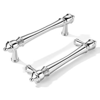 khtumeware 10 Pack 3 inch(76mm) Hole Center Virbant Polished Chrome Cabinet Pulls Heavy-Duty Solid Cabinet Hardware Drawer Pulls Hardware Suitable for Kitchens bathrooms and Dressing Tables - color: Polished Chrome, size: 3inch(76mm) hole center