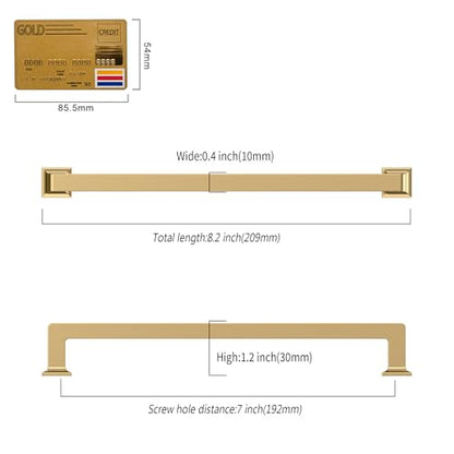 Champagne Bronze Cabinet Handles Kitchen Pulls 7.5 Inch 10 Pack - color: Champagne Bronze, size: 7.5" Hole Center
