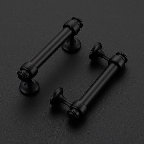 12 Pack Black Cabinet Handles, 3" Hole Center Drawer Pulls - color: Black, size: 3 Inch Hole Centers