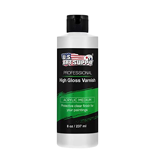 U.S. Art Supply 8oz Acrylic Sealer, High Gloss Varnish for Acrylic Painting - size: 8-ounces