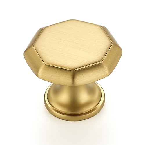 Ravinte Gold Single Hole Round Cabinet Knobs,Zinc Pull,10 Pack - color: Gold