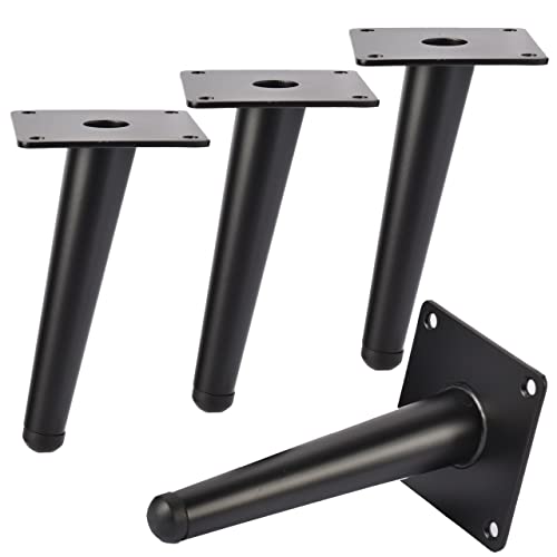 8 Inch Heavy-Duty Metal Furniture Legs 4-Pack Oblique Tapered Black - color: Black-oblique, size: 8''/20cm