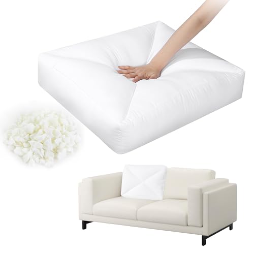 HOMBYS Shredded Foam Couch Back Cushions Replacement, Stuffing Fill Removable Sofa Back Waist Cushions, Lumbar Support Pillow 1 Pack, Supportive & Durable(31.4"x18"x5") - size: 31.4"x18"x5"