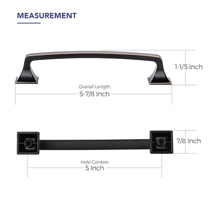30 Pack Kitchen Cabinet Handles 5 Inch Oil Rubbed Bronze Cabinet Pulls - color: Oil Rubbed Bronze, size: 5 Inch Hole Centers
