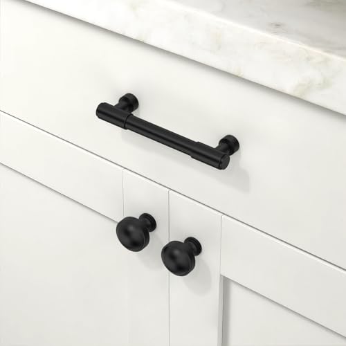 10 Pack Matte Black Cabinet Pulls 4 Inch(102mm) Kitchen Cabinet Handles Cabinet Hardware for Drawer Pulls - color: Matte Black, size: 4" Hole Center