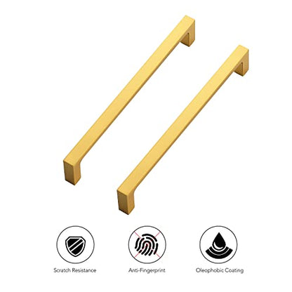 Ravinte Brushed Brass Solid Pulls Cabinet Handles 6-1/4 Inch 5 Pack - size: 6-1/4 Inch Hole Center