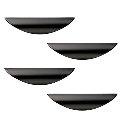 Primst 4 Pack Cabinet Handles, Half Moon Cabinets Cupboard Hanldes Matte Black Drawer Pulls, Kitchen Cabinet Pulls Cabinet Hardware Drawer Handles 2-1/2in Hole Center - color: Black, size: M-4PCS