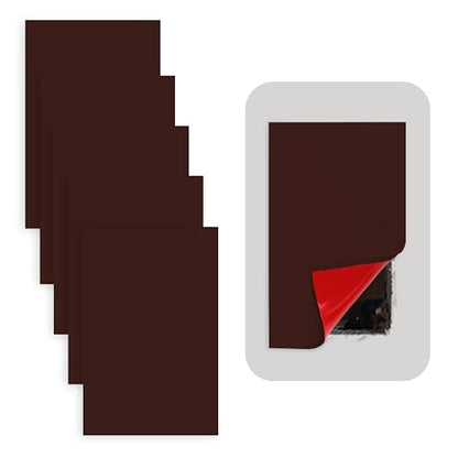 Rubber Bond Self-Adhesive Rubber Wall Outlet Cover Plate 5 Pack - Easy to Apply Peel & Stick Drywall Hole Patch - 5x3 Inch Screwless Blank Wall Plate Cover - Premium Hole Cover (Dark Brown, 5x3 Inch) - color: Dark Brown, size: 5x3 Inch Rectangular
