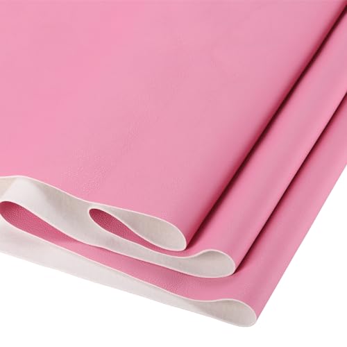 DMiotech 1 Pack 14 Inch x 53 Inch Faux Leather Sheet Furniture Cover Napa Skin Pink PU Leather Roll for Handmade DIY Craft Projects - color: Pink