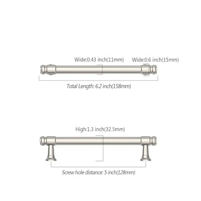 Asidrama 10 Pack 5 Inch Brushed Satin Nickel Kitchen Cabinet Handles - color: Brushed Satin Nickel, size: 5" Hole Center(128mm)