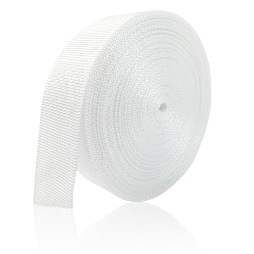 ZHFMILY 1 1/2 inch Polyprorylene Webbing Straps 12 Yards - color: White