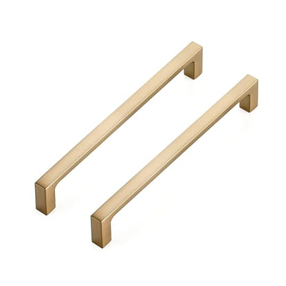 Ravinte Champagne Bronze Kitchen Square Cabinet Handles 6-1/4 Inch 10 Pack - size: 6-1/4 Inch hole