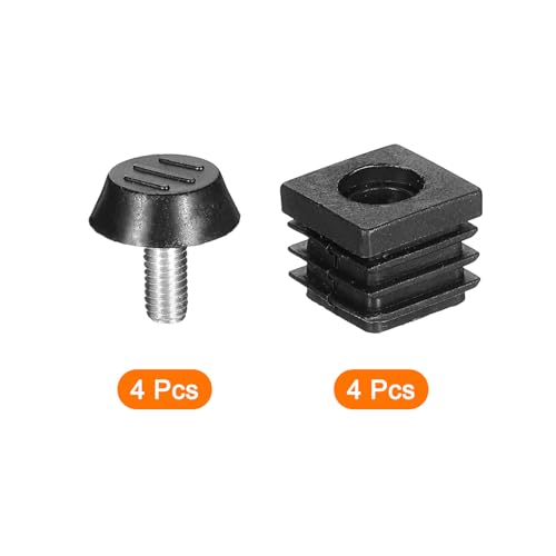 uxcell 4 Set Leveling Feet, M6x20x20mm Adjustable Furniture Leg Leveling - size: M6x20x20mm