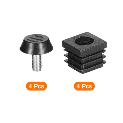 uxcell 4 Set Leveling Feet, M6x20x20mm Adjustable Furniture Leg Leveling - size: M6x20x20mm