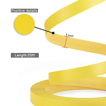 PVC Edge Banding, 1" x 25ft Non Glued Chrome Yellow Edge Banding for Table Cabinet Furniture Trim - color: Yellow, size: 1 Inch