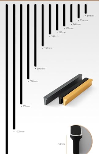 5 Pack Black Cabinet Pulls - Kitchen Hardware Handles for Dresser Drawers -T Shape Cabinet Hardware (9.61 inch,Gold) - color: Gold, size: 9.61 inch