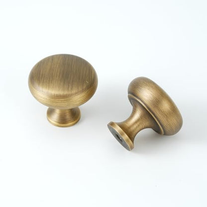 2 Pack Solid Brass Cabinet Knobs, Simple Drawer Knobs, Antique Brass Cabinet Knobs for Kitchen, Bathroom, and Furniture - size: Knob-G