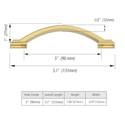 10 Pack 3.75 Inch Cabinet Handles Gold Cabinet Pulls - color: Gold, size: 3.75 inch（96mm）, style: 10 Pack