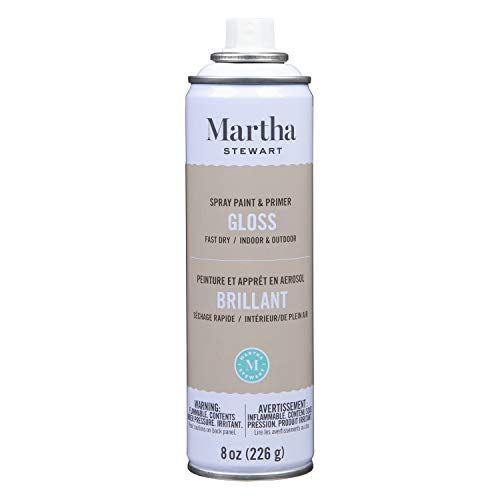 MARTHA STEWART Paint & Primer 8oz Spray Paint, Gloss Wedding Cake 8 Fl Oz (42914) - color: Gloss Wedding Cake
