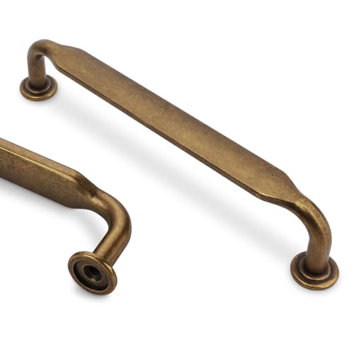 10 Pack 5 inch Antique Brass Kitchen Cabinet Handles - color: Antique Brass, size: 5'' Hole Center(128mm)