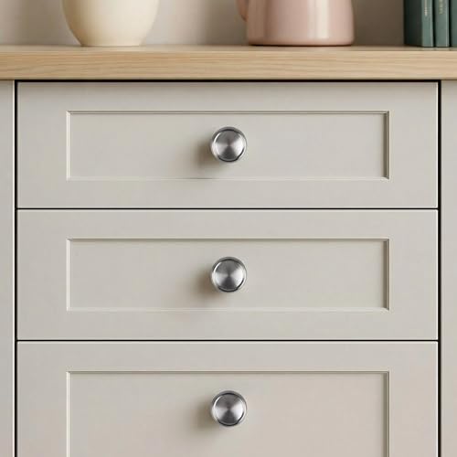 10 Pack Brushed Satin Nickel Cabinet Knobs, 1-1/4 Inch Zinc Alloy Knob - color: Brushed Satin Nickel