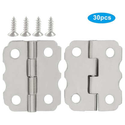 30PCS Small Decorative Hinges, Silver - color: Silver