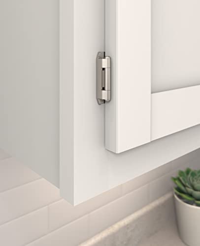 Amerock 1 Pair 3/8" Inset Satin Nickel Demountable Cabinet Hinge - color: Satin Nickel, size: 3/8 Inch (10 mm) Inset