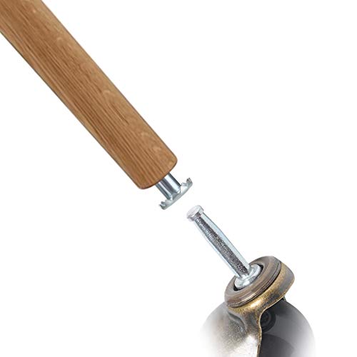 Skelang 12 Pcs Caster Sockets, Metal Stem Wheel Sleeve Insert for Grip Ring Caster, Chair Legs, Wooden Furniture Replacement