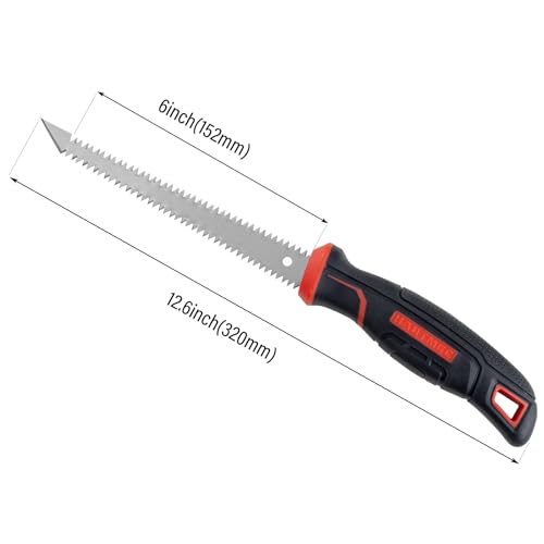 HAUTMEC 6-Inch Drywall Jab Saw, Double-Edge Sheetrock Saw with Sharp Tip & Soft Grip Handle, Keyhole Hand Saw for Drywall, Wallboard, Plywood, Plastic & Wood – HT0028 - style: Double Edge Jab Saw