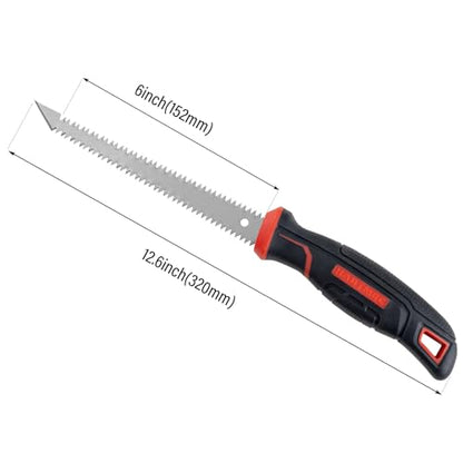 HAUTMEC 6-Inch Drywall Jab Saw, Double-Edge Sheetrock Saw with Sharp Tip & Soft Grip Handle, Keyhole Hand Saw for Drywall, Wallboard, Plywood, Plastic & Wood – HT0028 - style: Double Edge Jab Saw