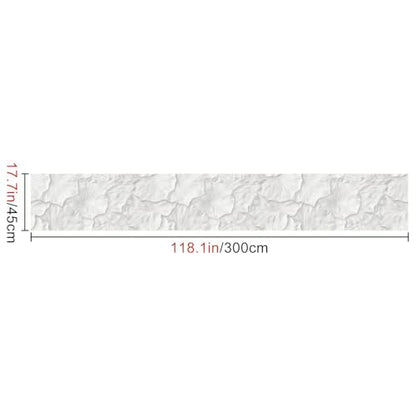 HOMETITUTE White Floral Peel and Stick Wallpaper 118.1x17.7 Inch Vinyl - color: White Embossed Floral