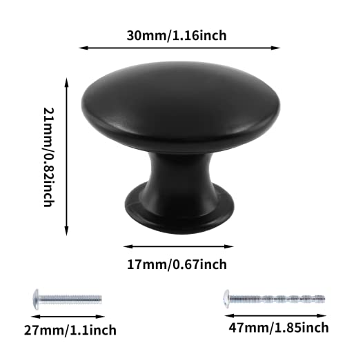 8Pcs 1.16 Inch Antique Black Kitchen Cabinet Knobs - color: Black, size: 8 Pcs