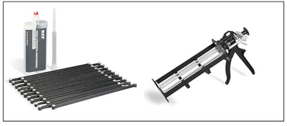 Rhino Carbon Fiber RCF-CCLK Concrete Crack Lock Kit - 20 per Pack with Dual Cartridge Epoxy Gun - style: Repair Kit + Cartridge Gun