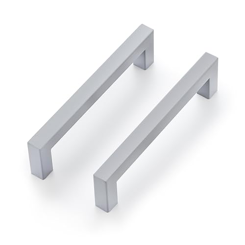 Ravinte Grey Square Cabinet Handles Drawer Pulls,5 Inch,5 Pack - color: Gray
