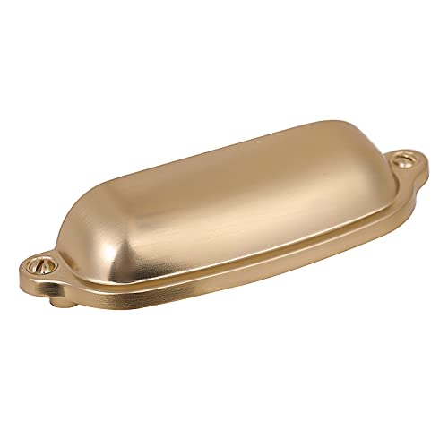 HARPOON Cup Handle Pulls Kitchen Drawer Cabinet Hardware European Style 3 Inch 76mm 10 Pack Champagne Gold - color: Champagne Gold, size: 3 Inch