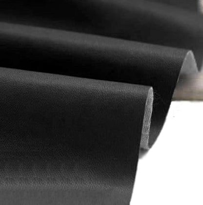 Mybecca Faux Leather Vinyl Fabric Color : Black by The Yard BY THE Yard - color: Black, size: BY THE YARD