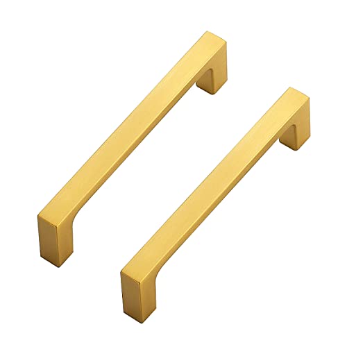 Ravinte Brushed Brass Solid Pulls Cabinet Handles 4 Inch 30 Pack - size: 4 Inch Hole Center