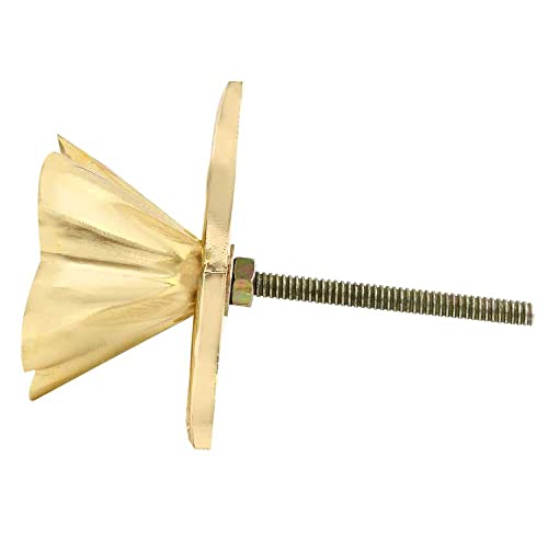 Indian Shelf 6 Pieces Bloom Flower Cabinet Knobs for Drawer Dresser - color: Gold White Blooms, size: 6 Knobs