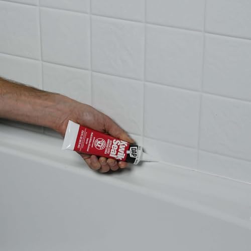 DAP Kwik Seal Kitchen & Bath Adhesive Caulk, White, 2.8 oz (7079800954) - size: 2.8 oz