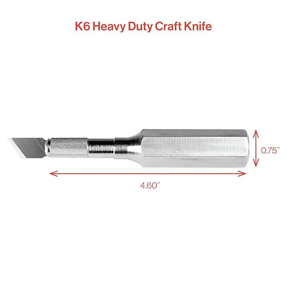 Excel Blades K6 Heavy Duty Metal Craft Knife, Hexagonal Aluminum Handle
