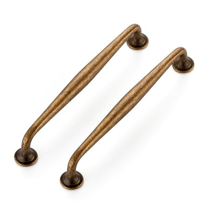 Ravinte Antique Brass Cabinet Handles Solid Pulls 6-1/4 Inch 5 Pack - color: Antique Brass, size: 6-1/4 inches Hole Center