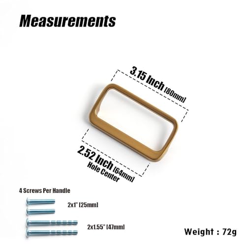 Goo-Ki Champagne Copper Cabinet Pulls with Hole Center 2.55''(64MM),Modern Zinc Alloy Drawer Pulls for Drawer,Wardrobe,Cupboard,6 Pack - color: Champagne Copper, size: 2.5'' HOLE CENTERS