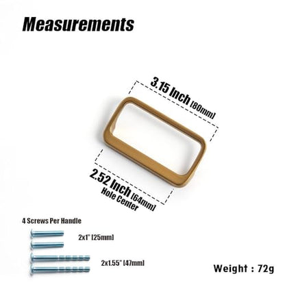 Goo-Ki Champagne Copper Cabinet Pulls with Hole Center 2.55''(64MM),Modern Zinc Alloy Drawer Pulls for Drawer,Wardrobe,Cupboard,6 Pack - color: Champagne Copper, size: 2.5'' HOLE CENTERS