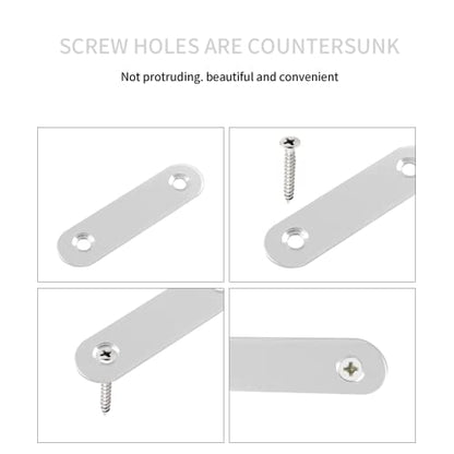 30Pcs Stainless Steel Straight Brace 60mm/2.4" Metal Joining Plates Heavy Duty Flat Mending Bracket Connector - size: 60mm/2.4", 30 Pcs