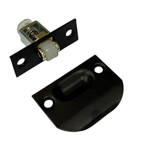 QCAA Solid Brass Roller Catch, Matte Black, Made in Taiwan, 4 Pack - color: Matte Black, size: 4pack
