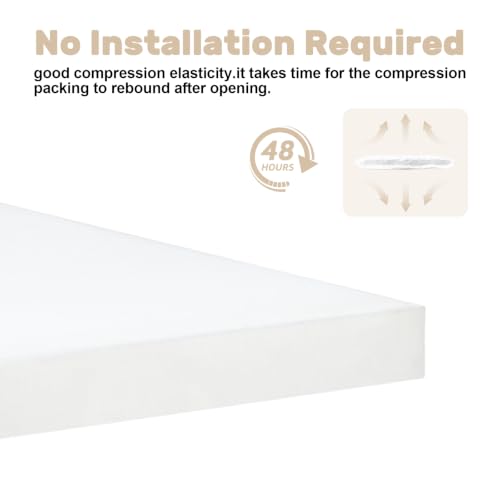Couch Cushion Replacement 2"H, High Density Upholstery Foam Cushion Insert - color: White, size: 2"x18"x18"