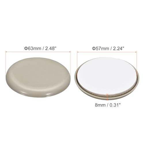 uxcell Furniture Sliders, 16Pcs 2 1/2" - Plastic Self-Adhesive Round Sliding Pads, Chair Glides for Carpeted Tile Vinyl Hardwood Floors (Grey) - size: 2 1/2"