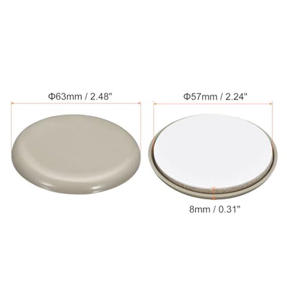 uxcell Furniture Sliders, 16Pcs 2 1/2" - Plastic Self-Adhesive Round Sliding Pads, Chair Glides for Carpeted Tile Vinyl Hardwood Floors (Grey) - size: 2 1/2"
