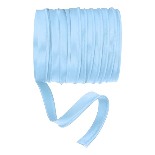 Maxi Piping Bias Tape, 5 Yards Piping Trim with Cord Satin Binding Lip Cord Trim Fit for Sewing Garment Webbing Trimming Crafts Decorating - (Light Blue) - color: Light Blue